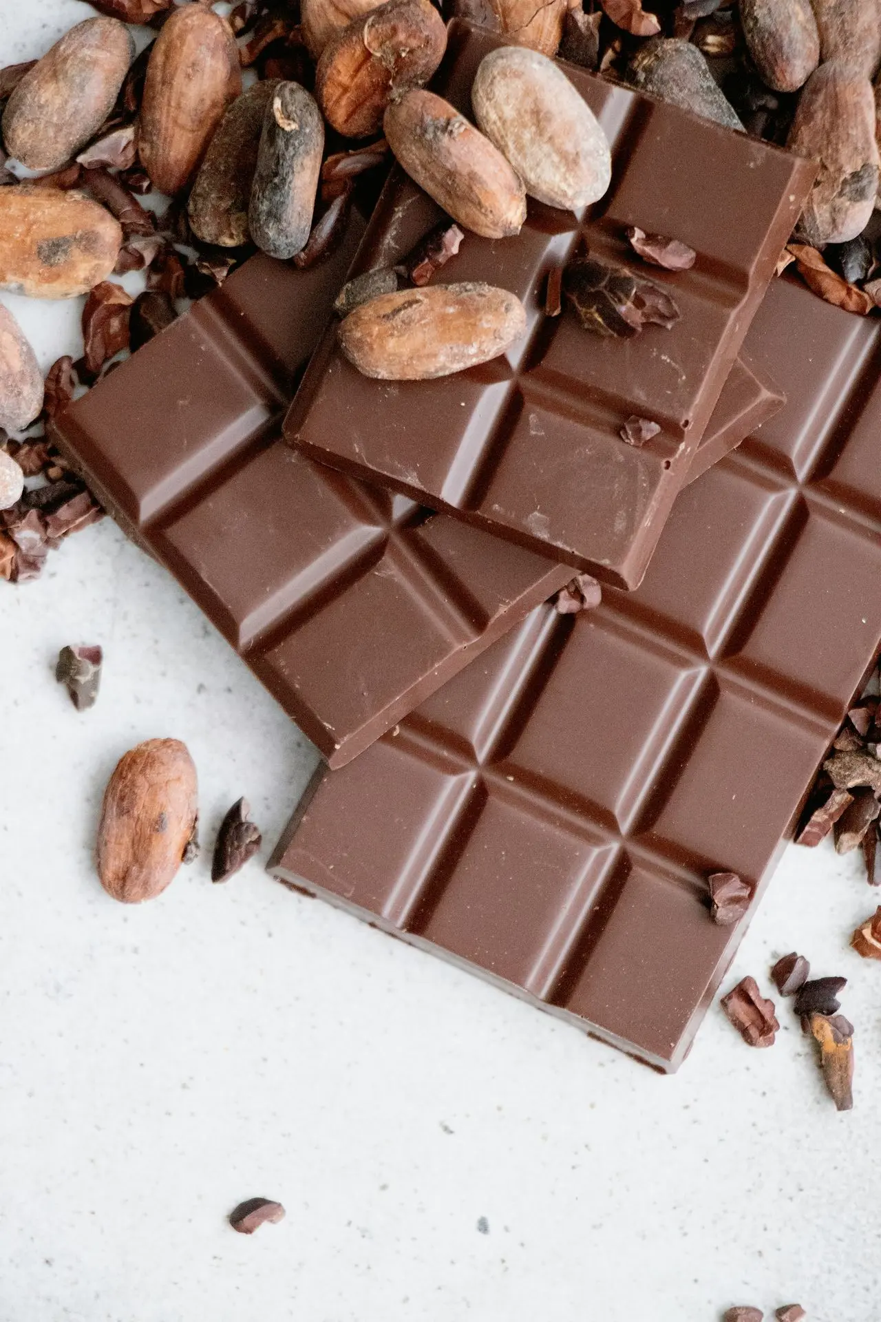 chocolate bar on white surface